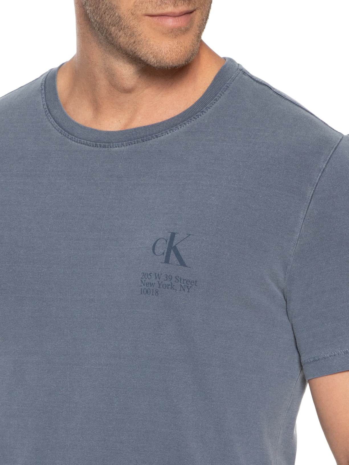 Camiseta Masculina Regular Issue Address Azul Calvin Klein Jeans