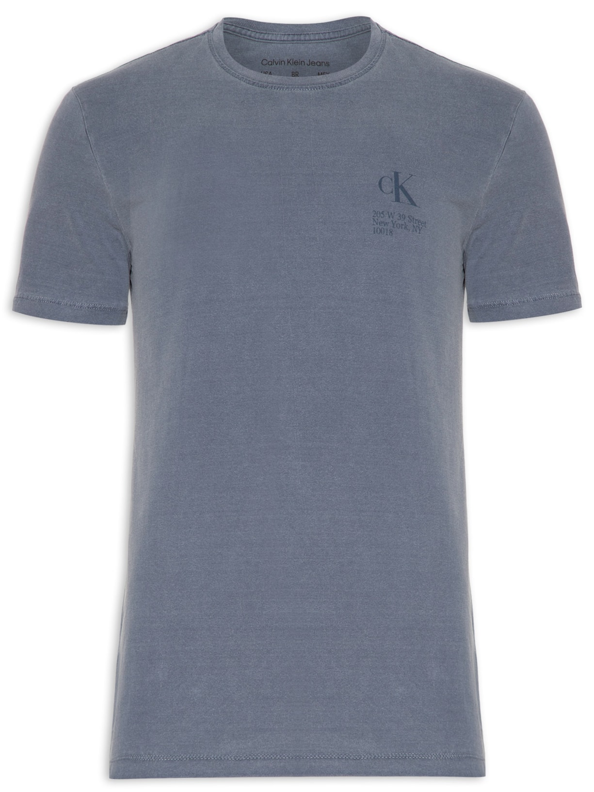Camiseta Masculina Regular Issue Address Azul Calvin Klein Jeans