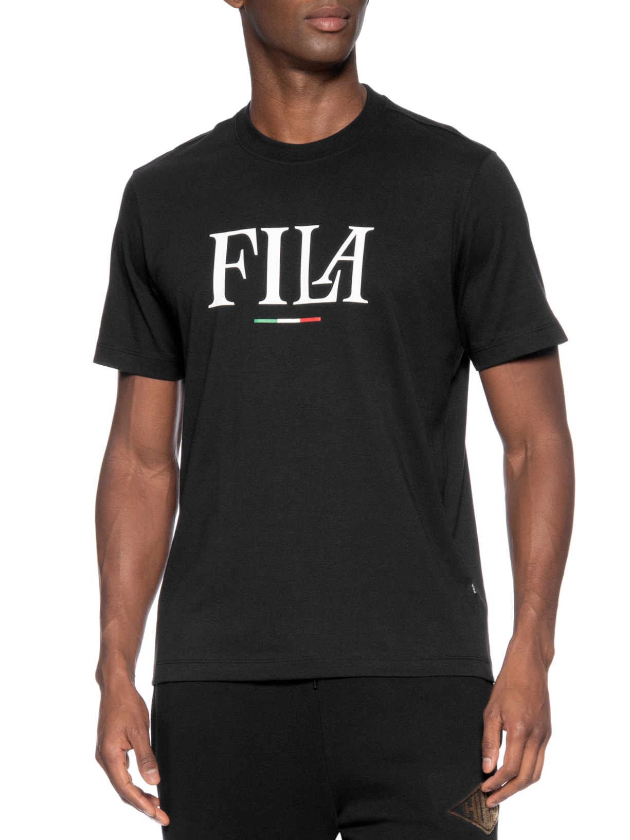 Camiseta Masculina Regular Italy Letter Preto Fila