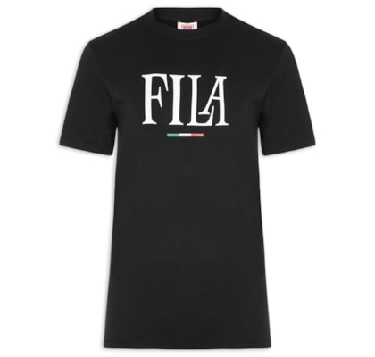 Camiseta Masculina Regular Italy Letter - Preto