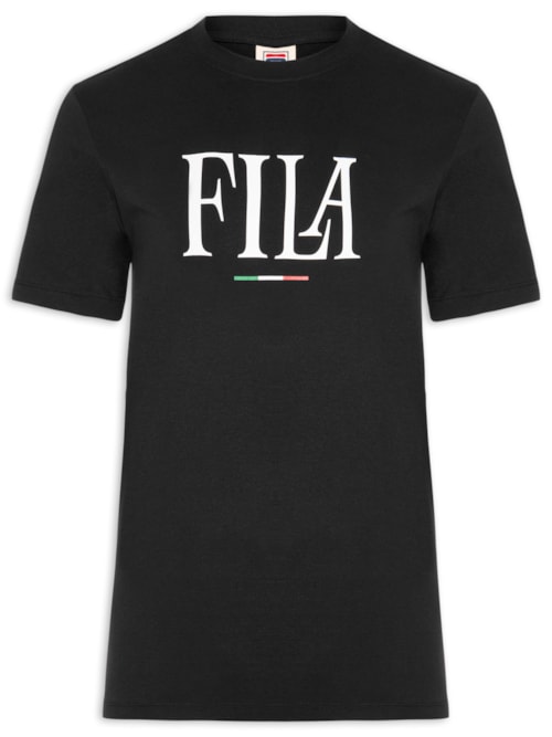 Camiseta Masculina Regular Italy Letter - Preto