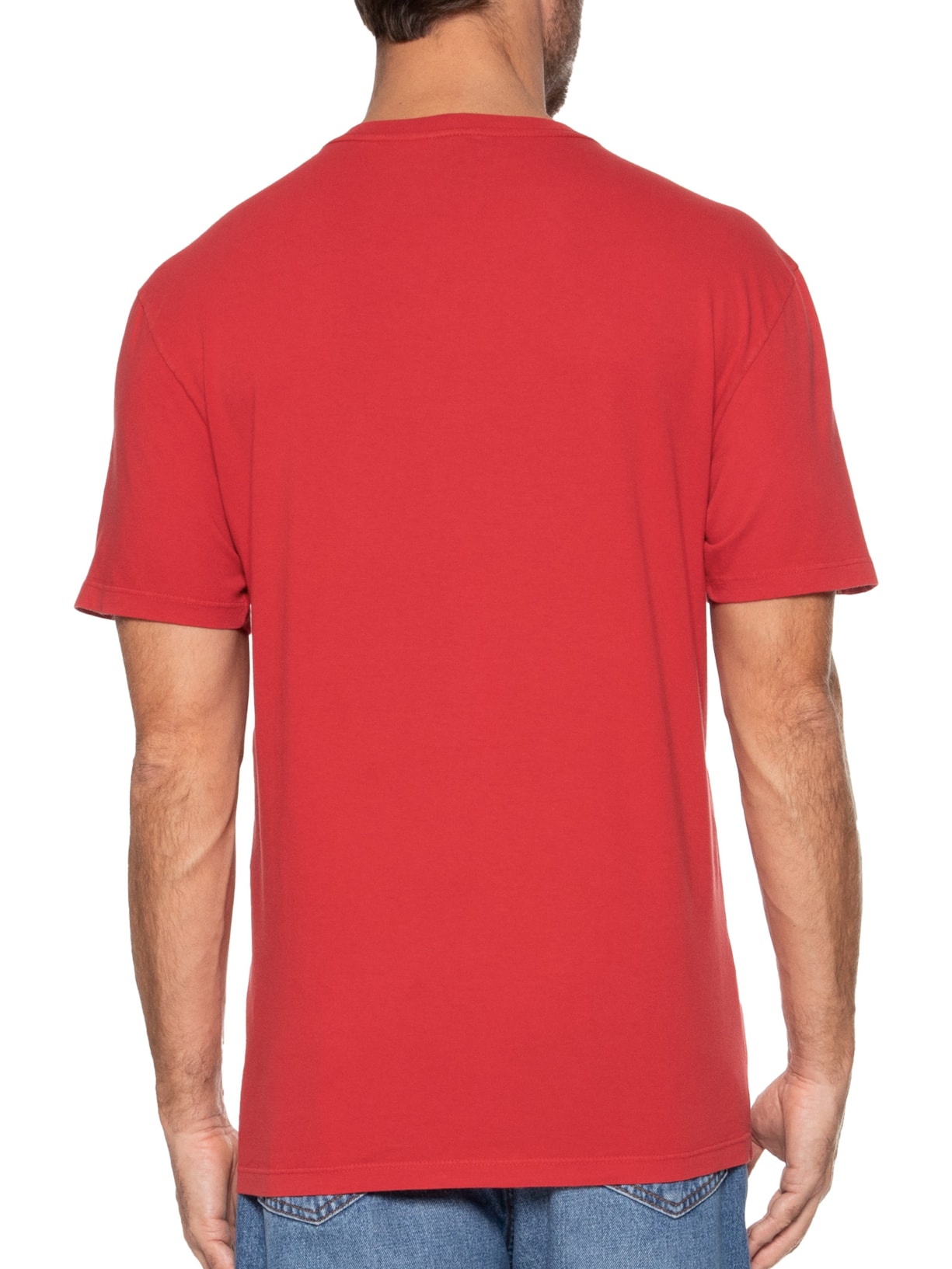 Camiseta Masculina Regular Jersey Com Neck Ext Vermelho Tommy Jeans