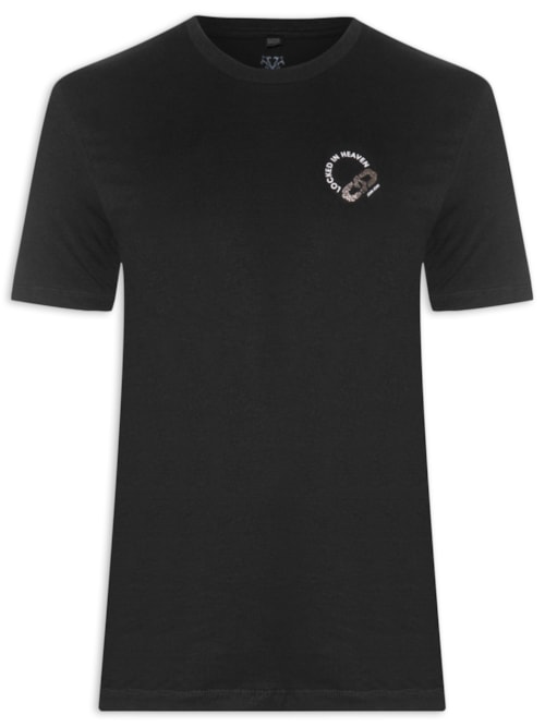 Camiseta Masculina Regular Locked In Heaven - Preto