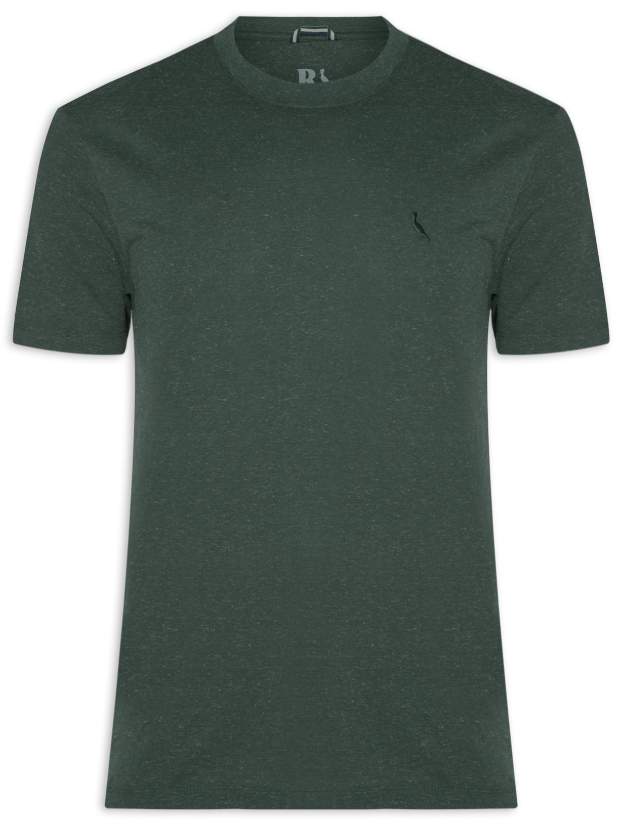 Camiseta Masculina Regular Malha Linho - Verde