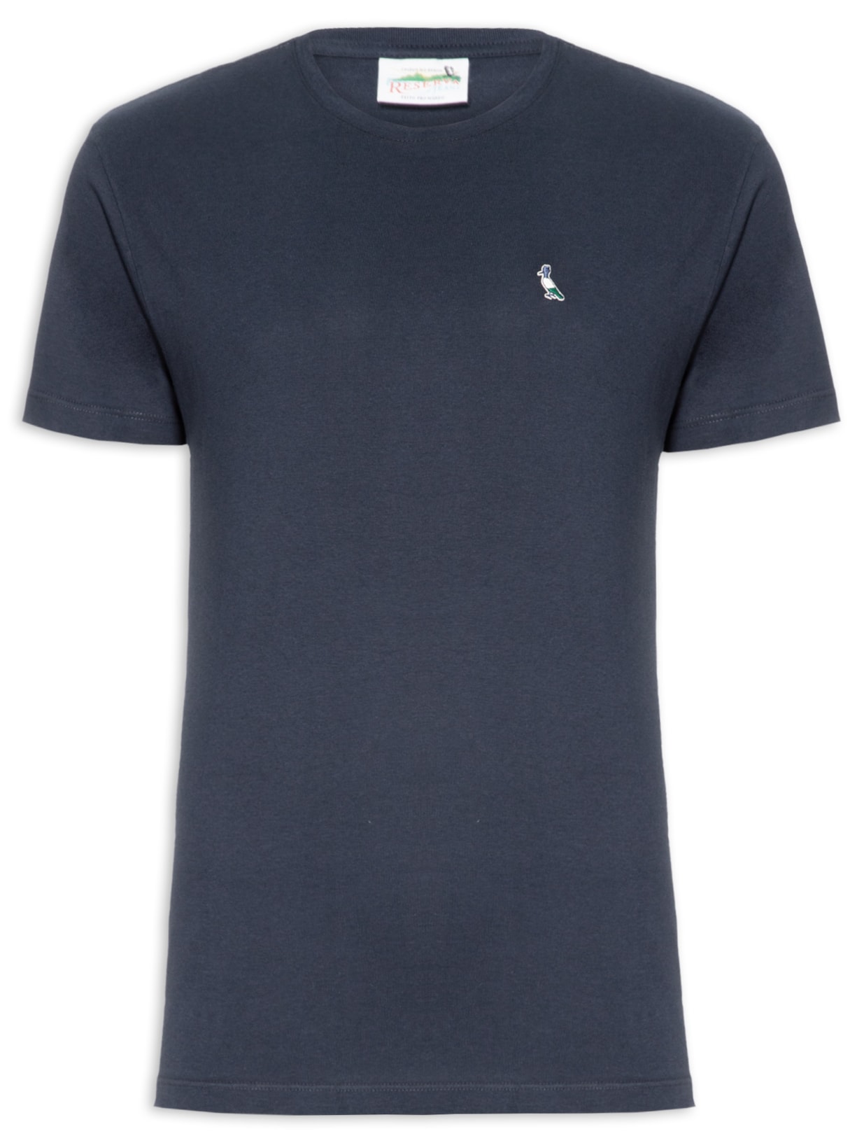 Camiseta Masculina Regular Patch Tricolor - Azul