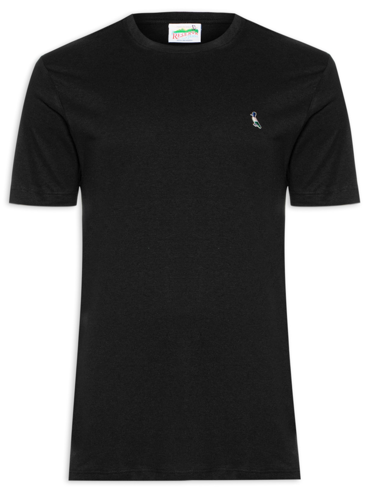 Camiseta Masculina Regular Patch Tricolor - Preto