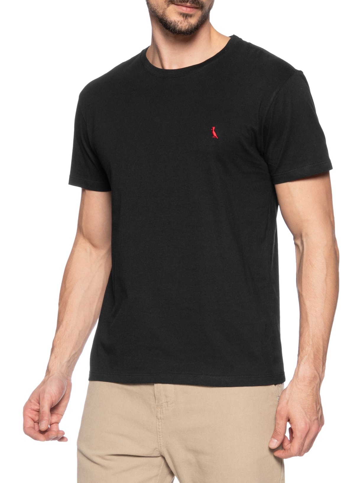 Camiseta Masculina Regular Pica Pau Vermelho Preto  Reserva