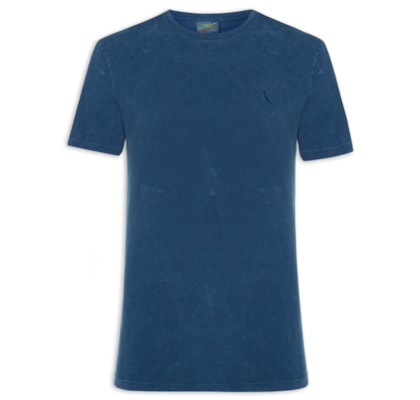 Camiseta Masculina Regular Piquet Marmorizado - Azul