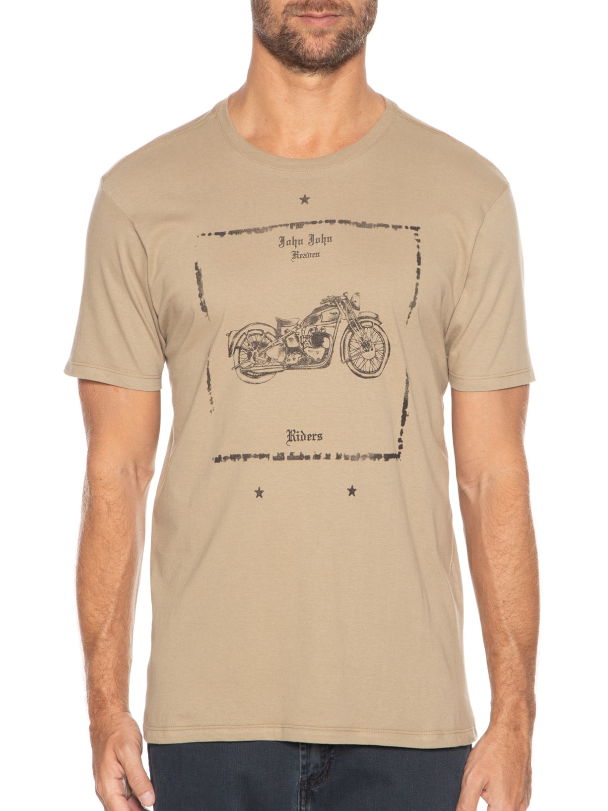 Camiseta Masculina Regular Riders Bege John John