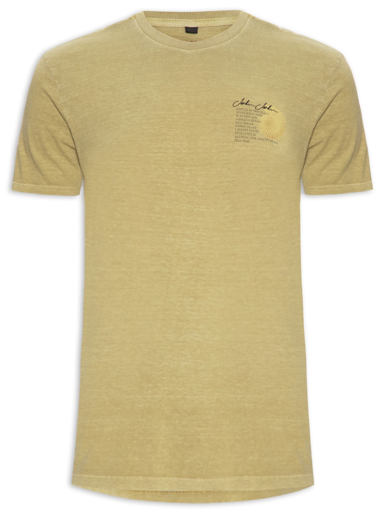 Camiseta Masculina Regular Shell - Amarelo