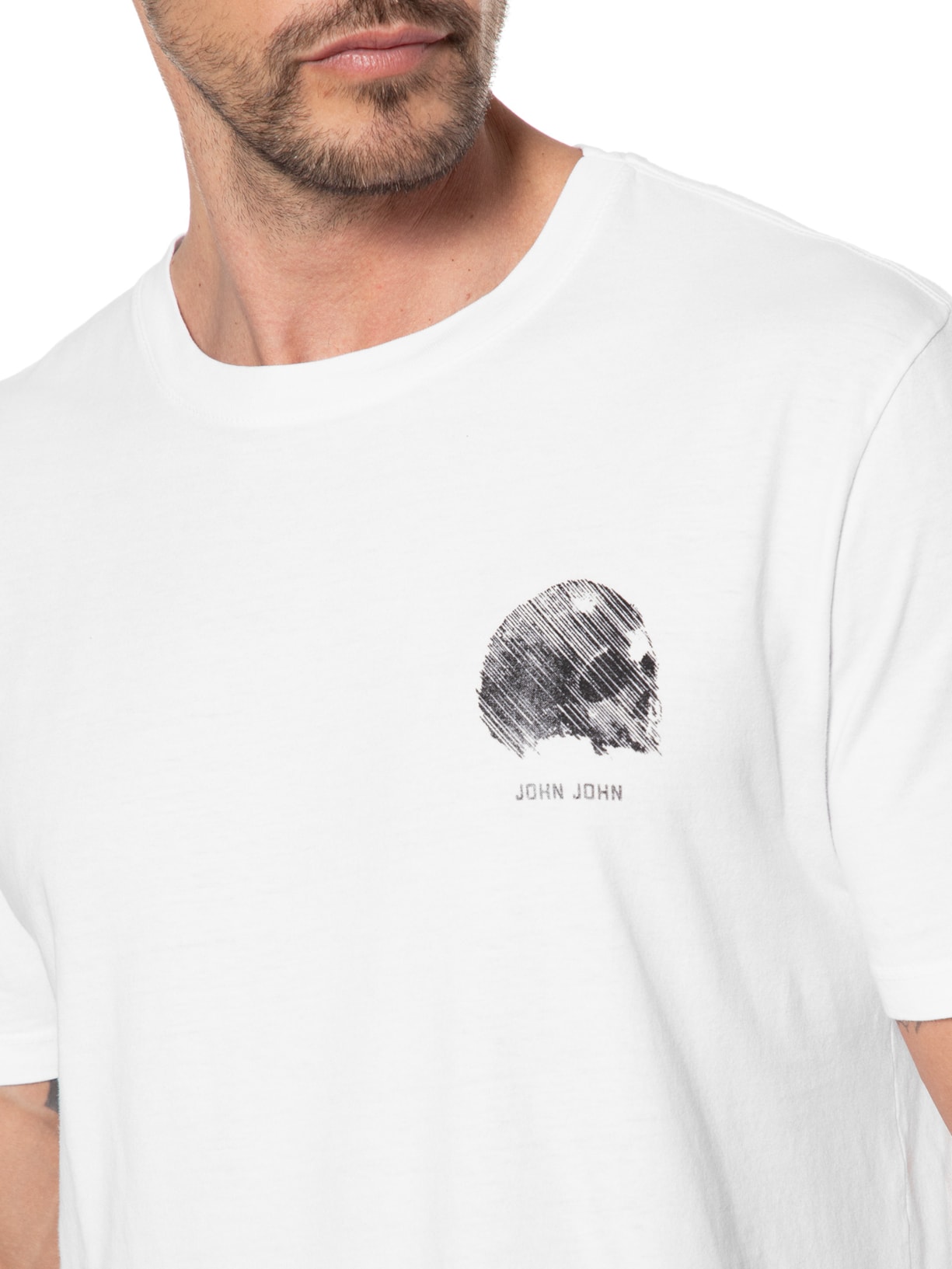 Camiseta Masculina Regular Siding Skull Branco John John