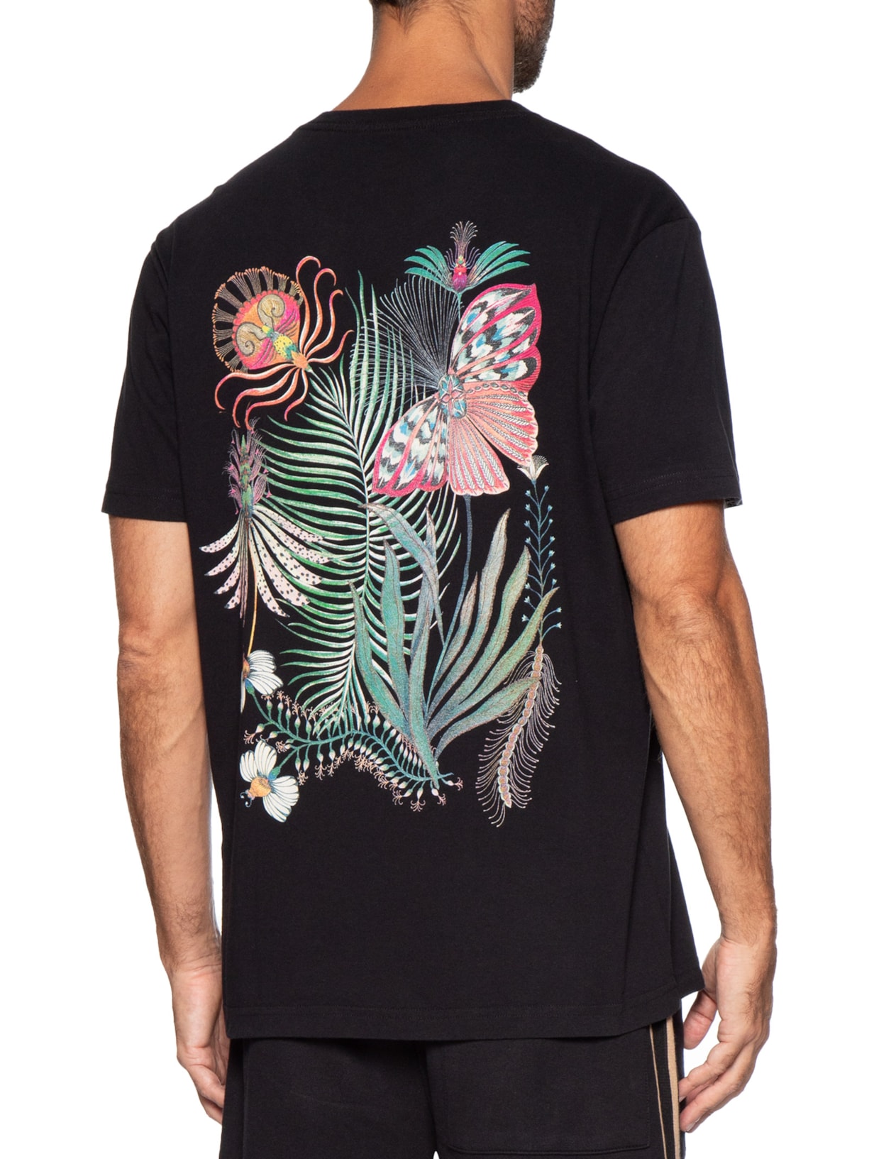 Camiseta Masculina Regular Vintage Insect Floral – Preto Osklen
