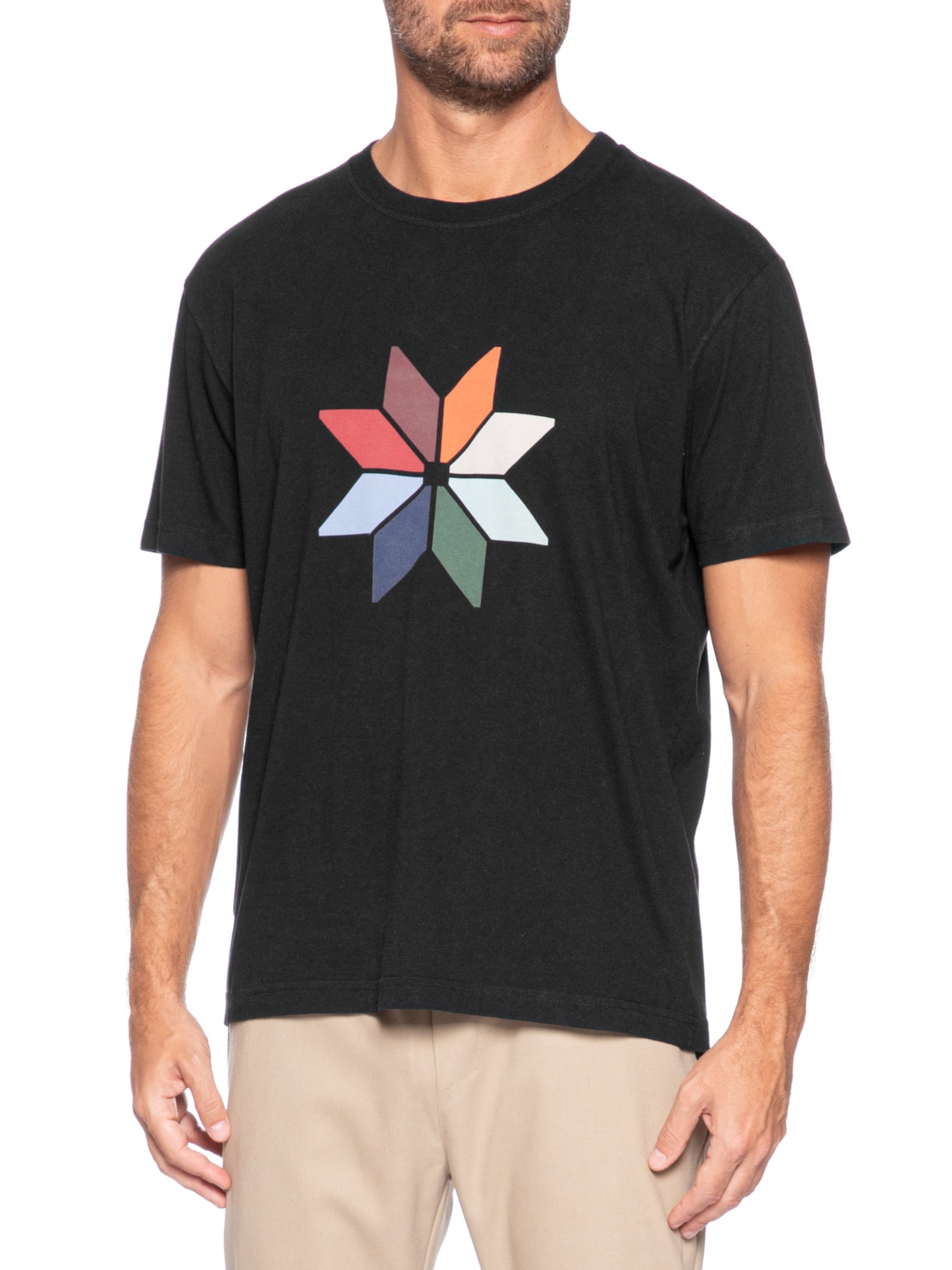 Camiseta Masculina Regular Vintage Snow Icon Preto Osklen