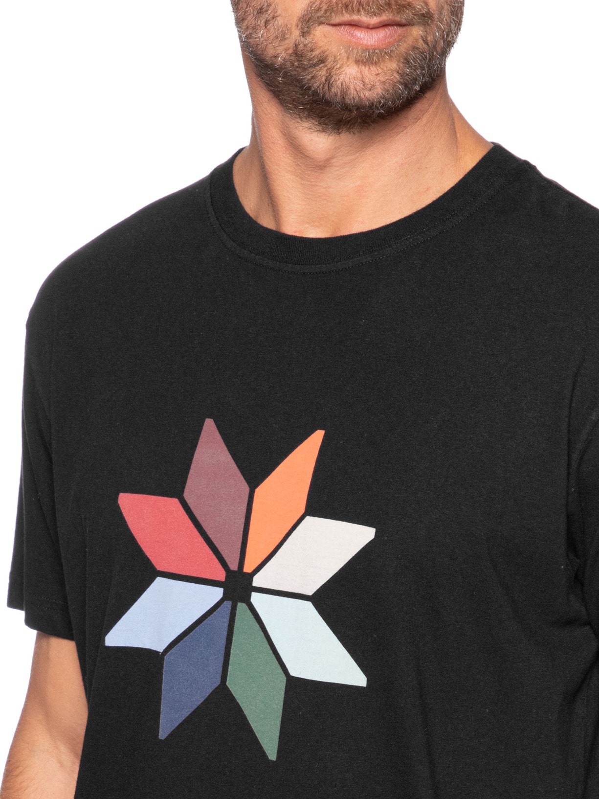 Camiseta Masculina Regular Vintage Snow Icon Preto Osklen