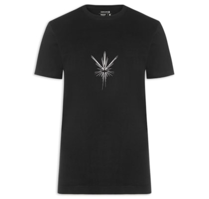 Camiseta Masculina Regular Vintage Surfing Star - Preto