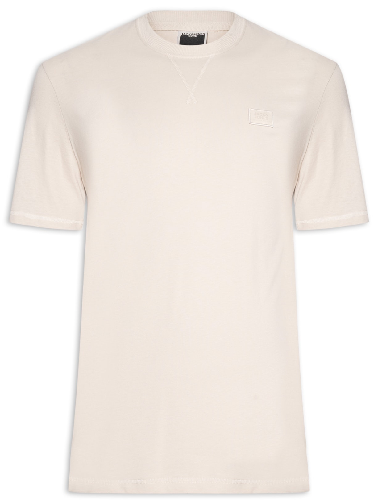 Camiseta Masculina Relaxed Fit Em Algodão Bege Jack & Jones