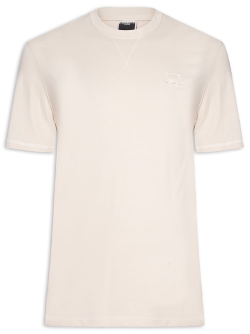 Camiseta Masculina Relaxed Fit Em Algodão - Bege