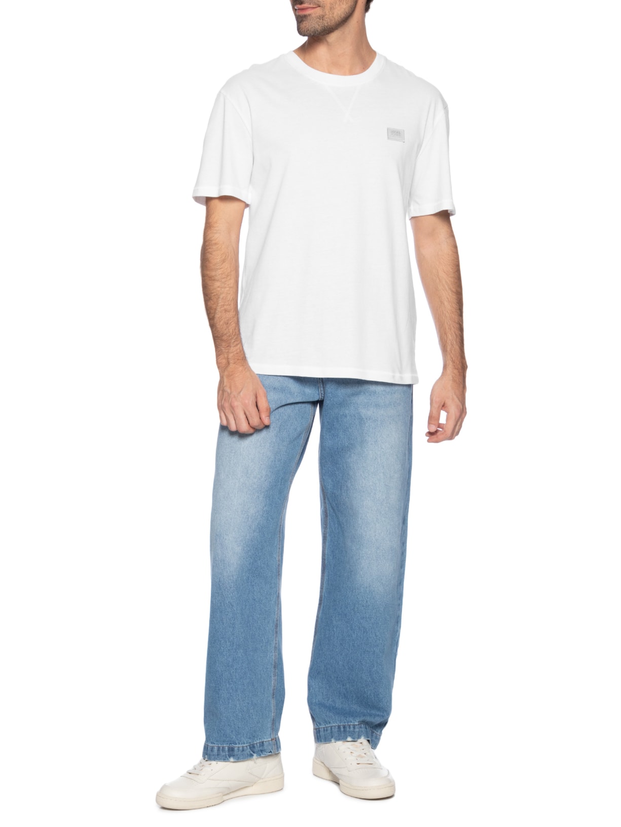 Camiseta Masculina Relaxed Fit Em Algodão Branco Jack & Jones