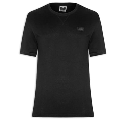 Camiseta Masculina Relaxed Fit Em Algodão - Preto