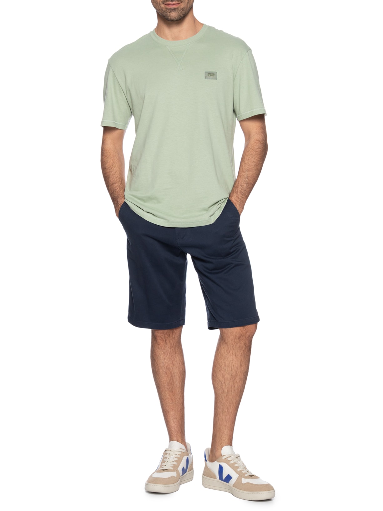 Camiseta Masculina Relaxed Fit Em Algodão Verde Jack & Jones