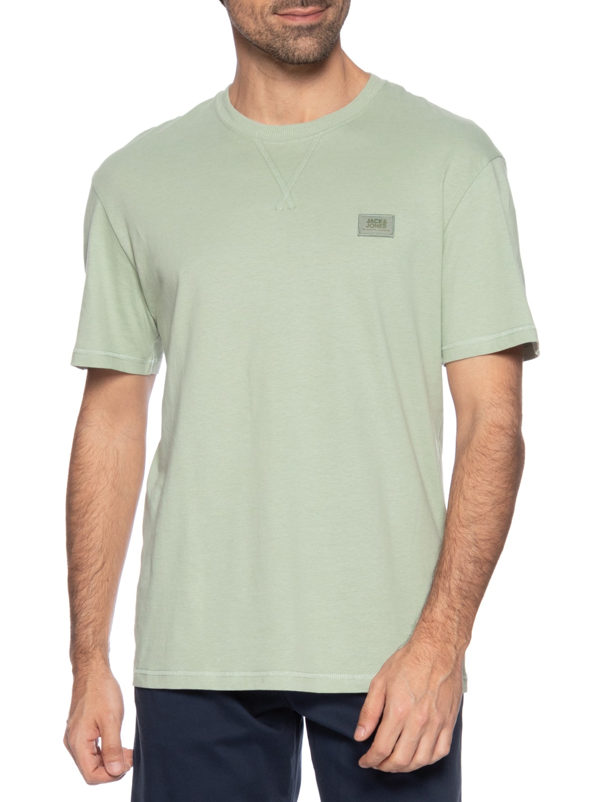 Camiseta Masculina Relaxed Fit Em Algodão Verde Jack & Jones