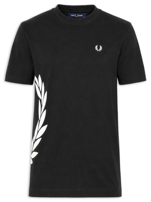 Camiseta Masculina Relaxed Fit Estampa Coroa De Louros - Preto