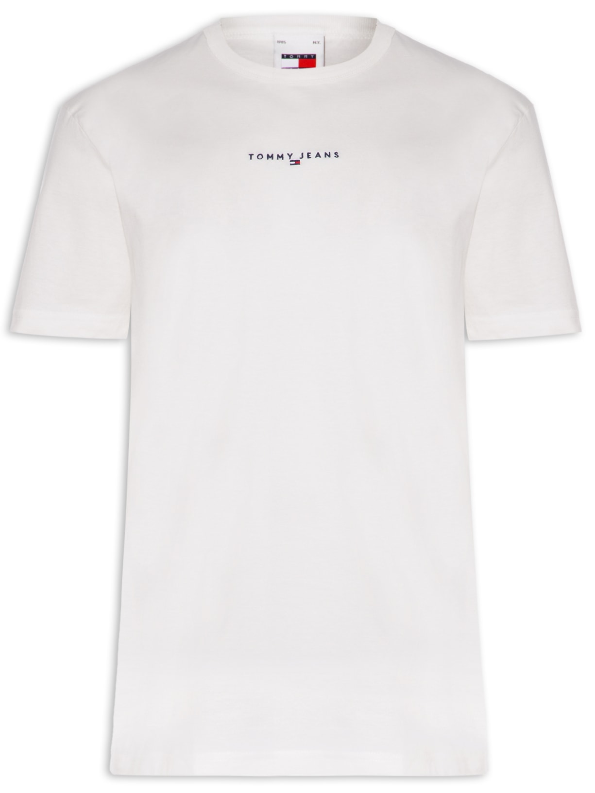 Camiseta Masculina Relaxed Fit Linear Logo Branco Tommy Jeans