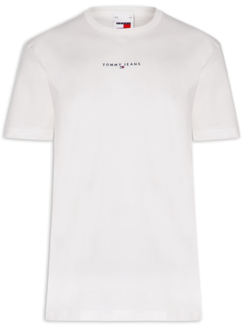 Camiseta Masculina Relaxed Fit Linear Logo - Branco