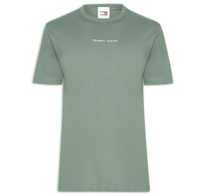 Camiseta Masculina Relaxed Fit Linear Logo - Verde