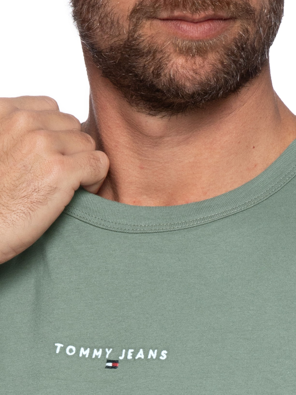 Camiseta Masculina Relaxed Fit Linear Logo Verde Tommy Jeans