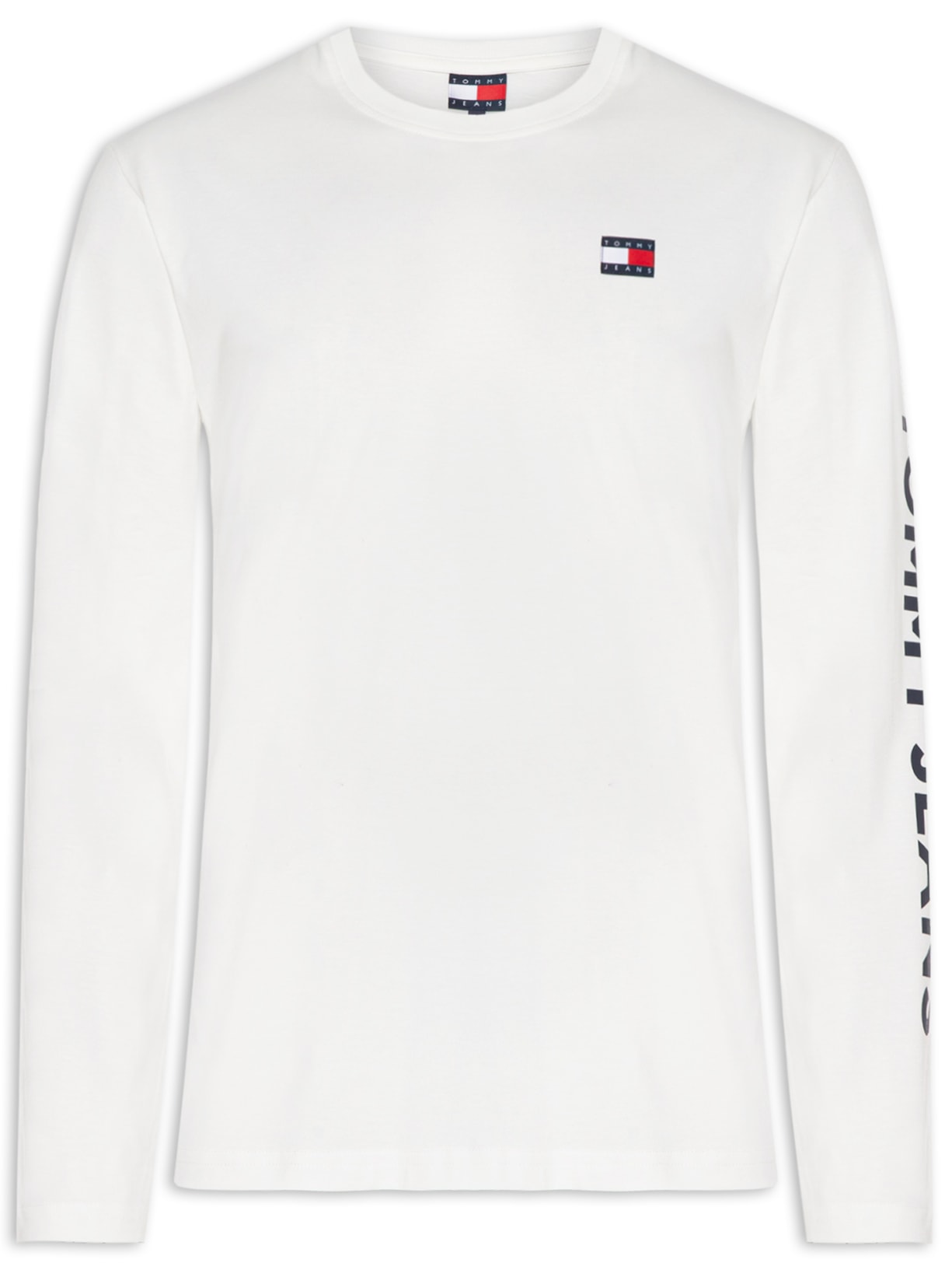 Camiseta Masculina Relaxed Fit Manga Longa Branco Tommy Jeans