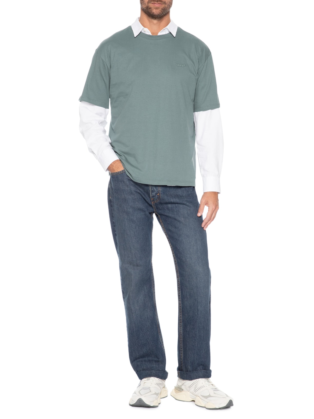 Camiseta Masculina Relaxed Fit Red Tab Vintage Verde Levi's