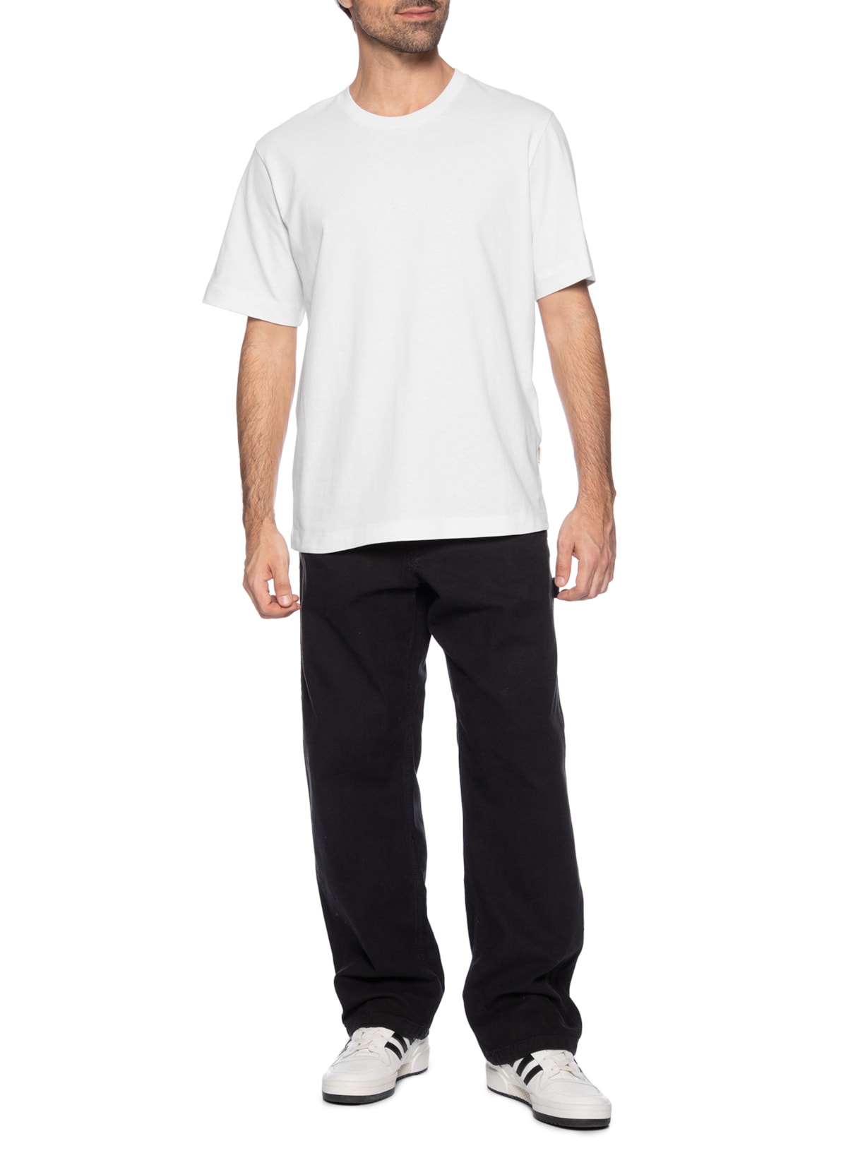 Camiseta Masculina Relaxed Fit Rubber Print Branco Jack & Jones