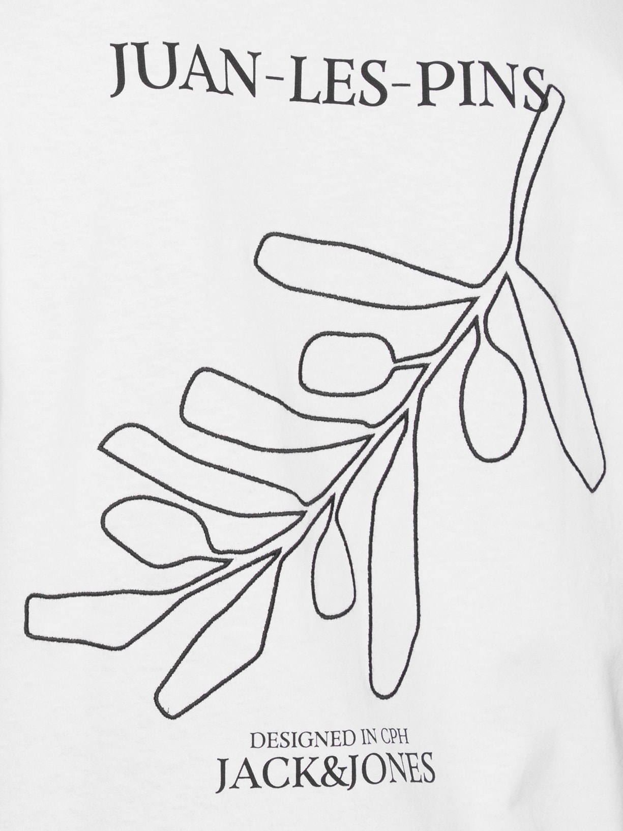 Camiseta Masculina Relaxed Fit Rubber Print Branco Jack & Jones