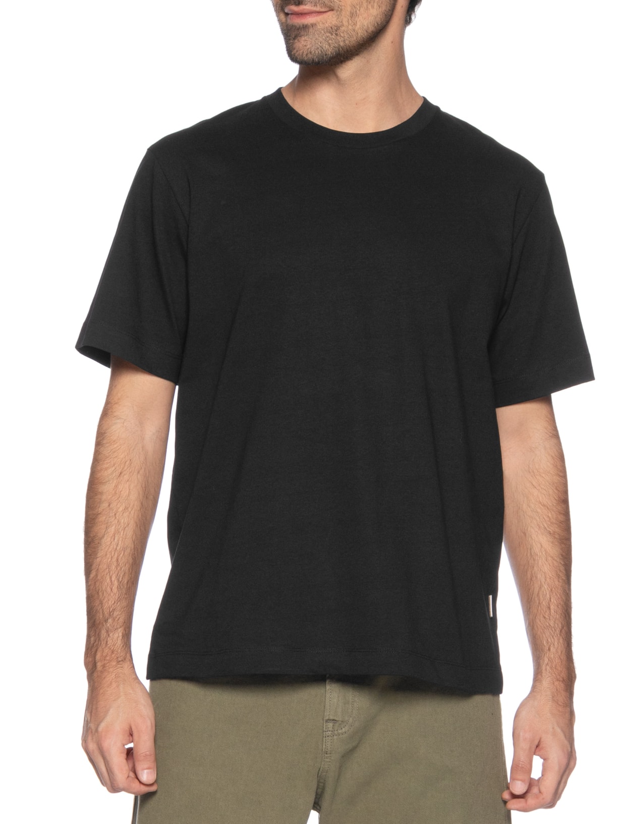 Camiseta Masculina Relaxed Fit Rubber Print Preto Jack & Jones