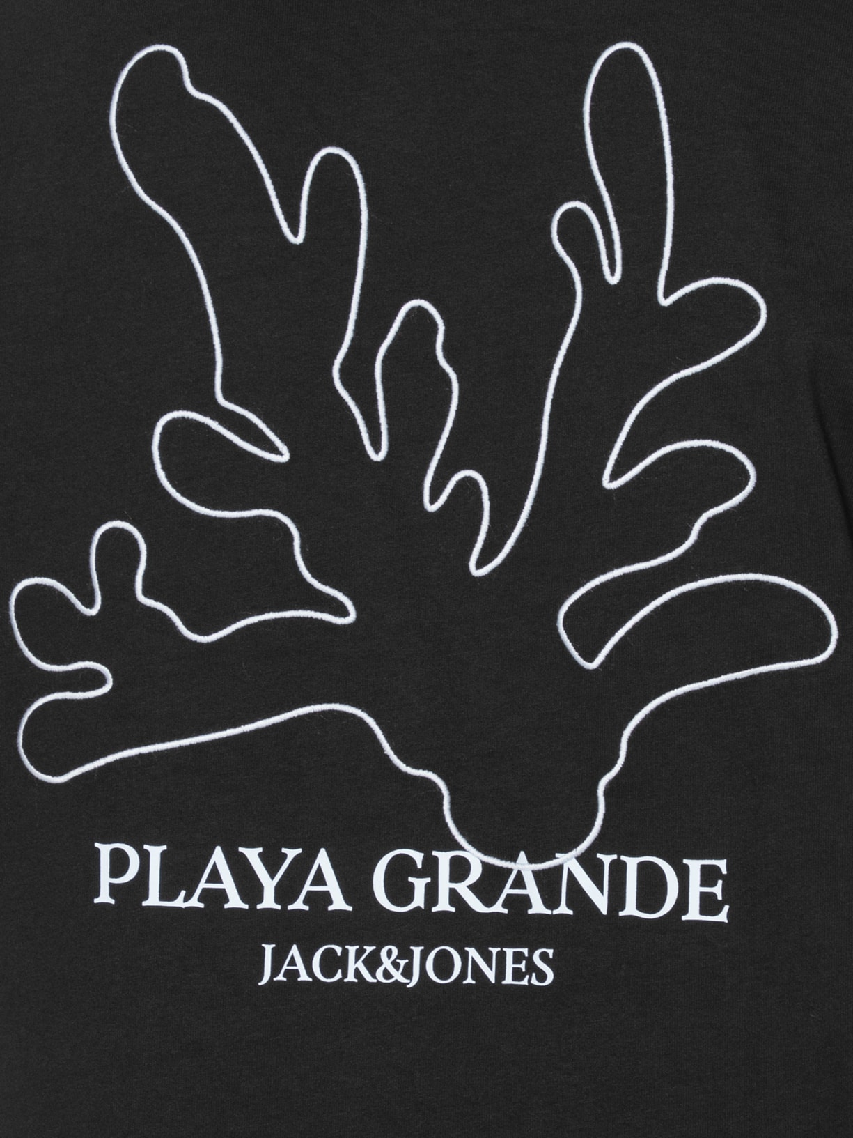 Camiseta Masculina Relaxed Fit Rubber Print Preto Jack & Jones