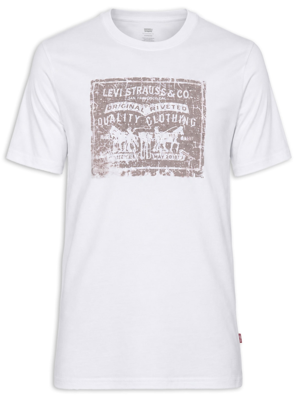 Camiseta Masculina Relaxed Fit Two Horse Branco Levi's