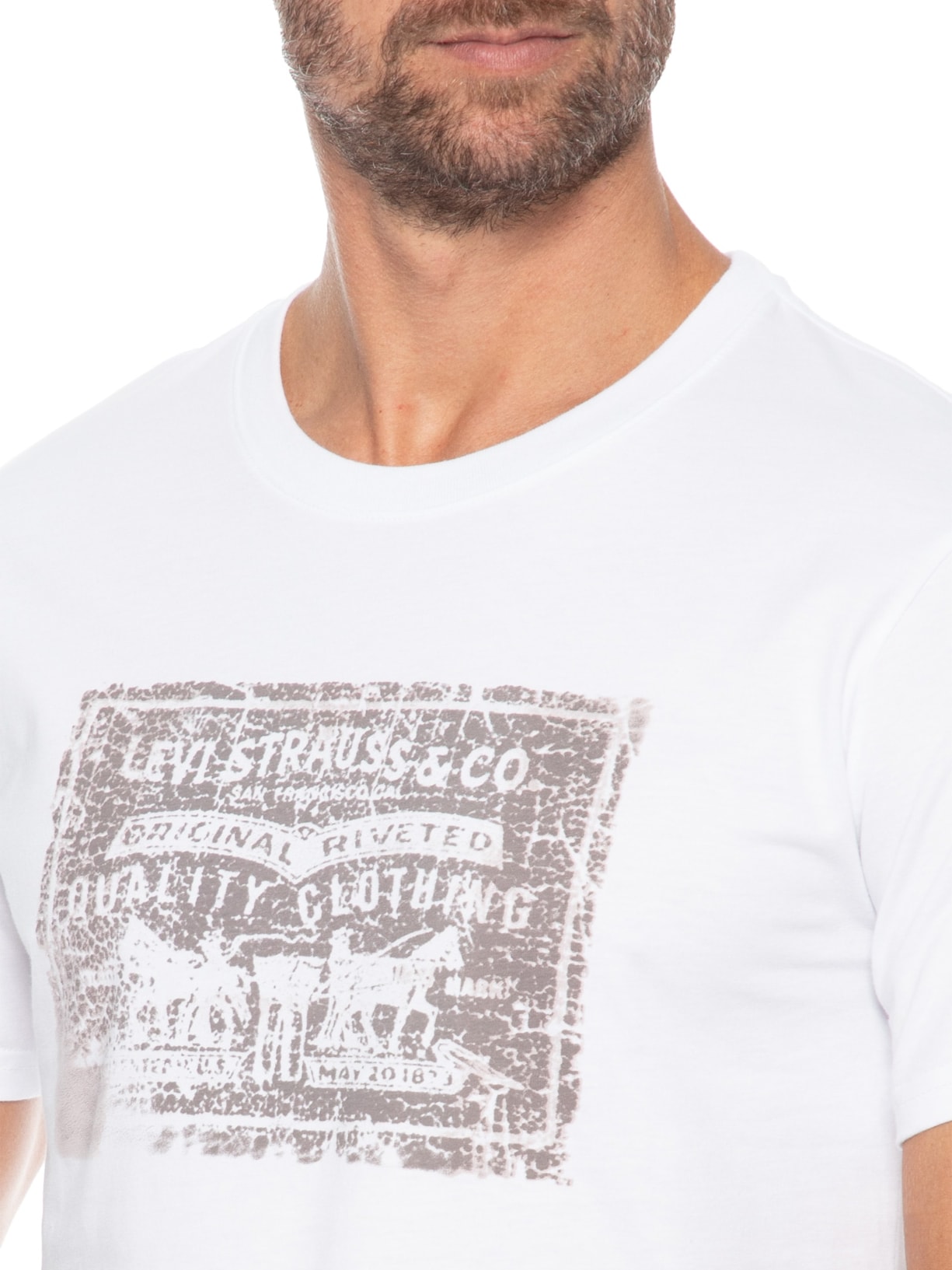 Camiseta Masculina Relaxed Fit Two Horse Branco Levi's