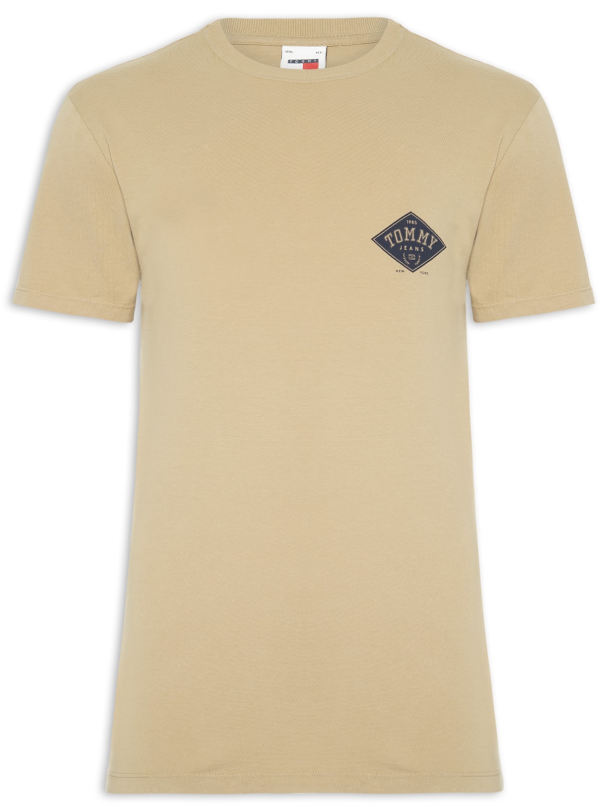 Camiseta Masculina Relaxed Fit Varsity - Bege