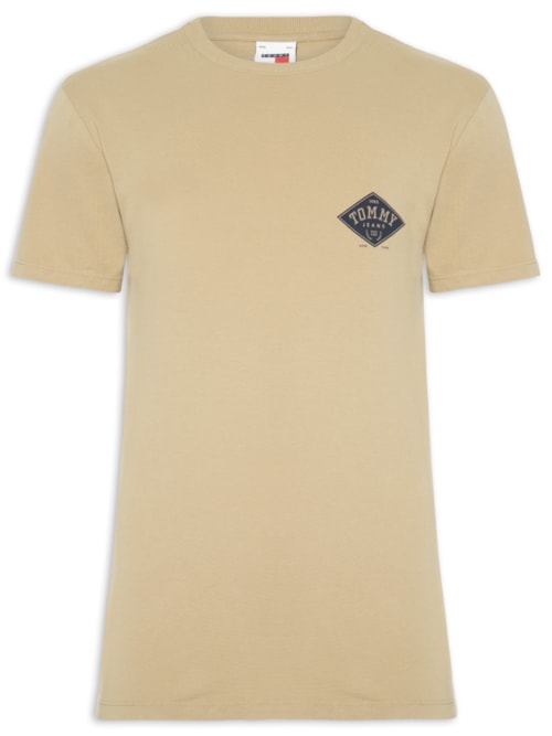 Camiseta Masculina Relaxed Fit Varsity - Bege