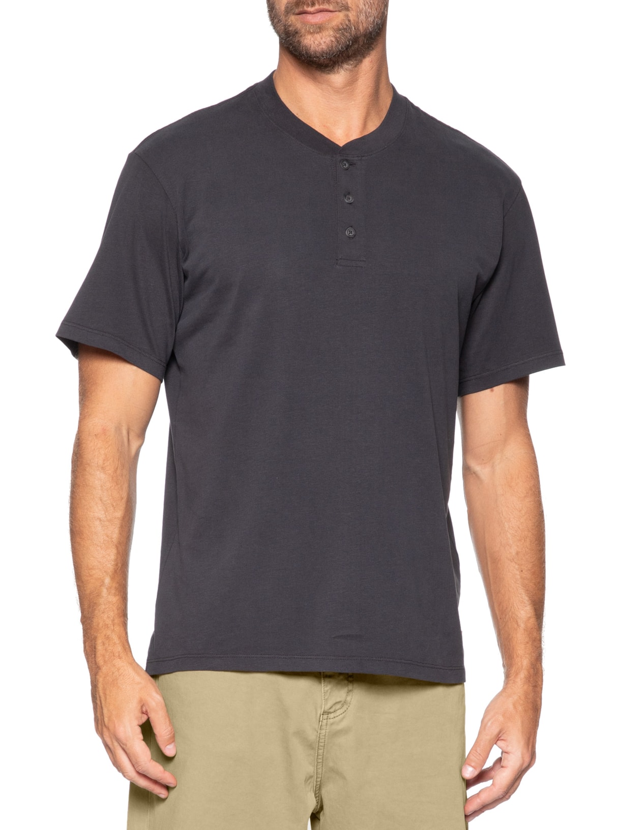 Camiseta Masculina Relaxed Fit Ventura Henley Preto Levi's