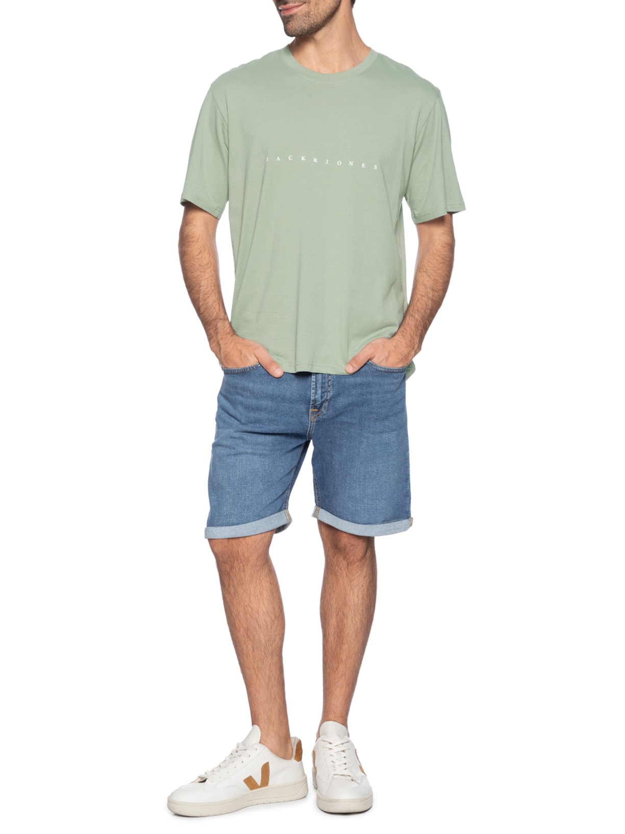 Camiseta Masculina Relaxed Fit Verde Jack & Jones