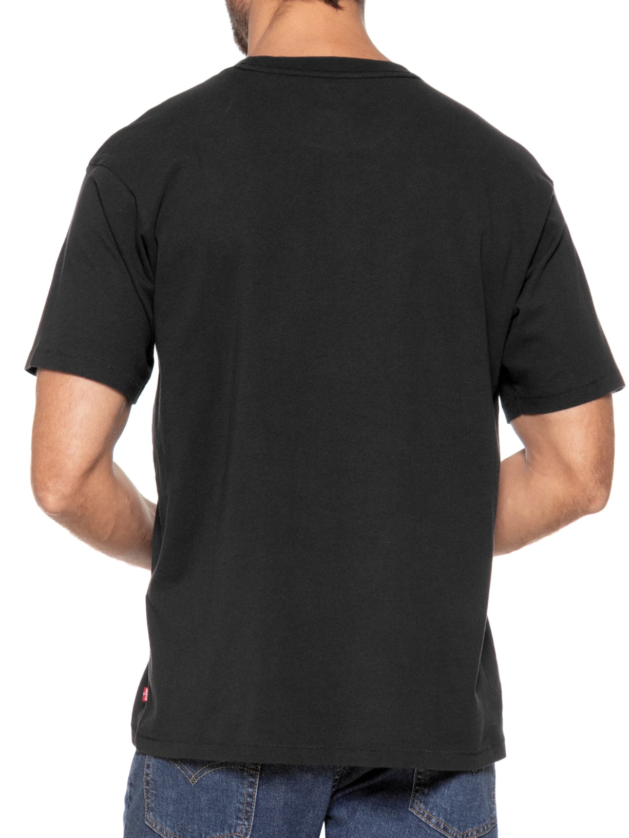 Camiseta Masculina Relaxed Fit Vintage Batwing Logo  Preto Levi's