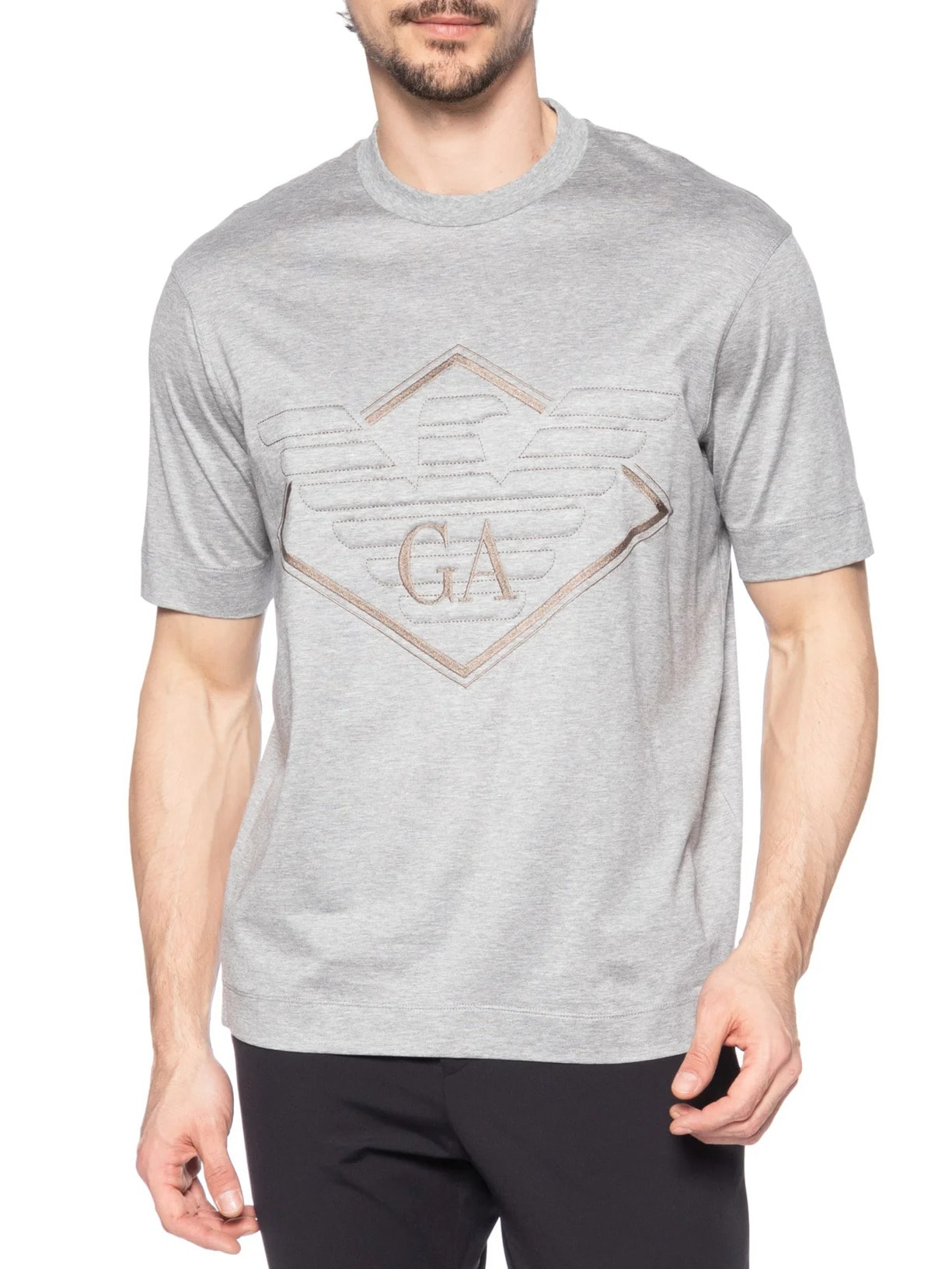 Camiseta Masculina Relevo Grande Aguia Cinza Emporio Armani