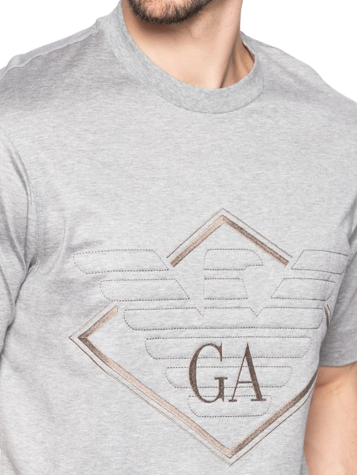 Camiseta Masculina Relevo Grande Aguia Cinza Emporio Armani