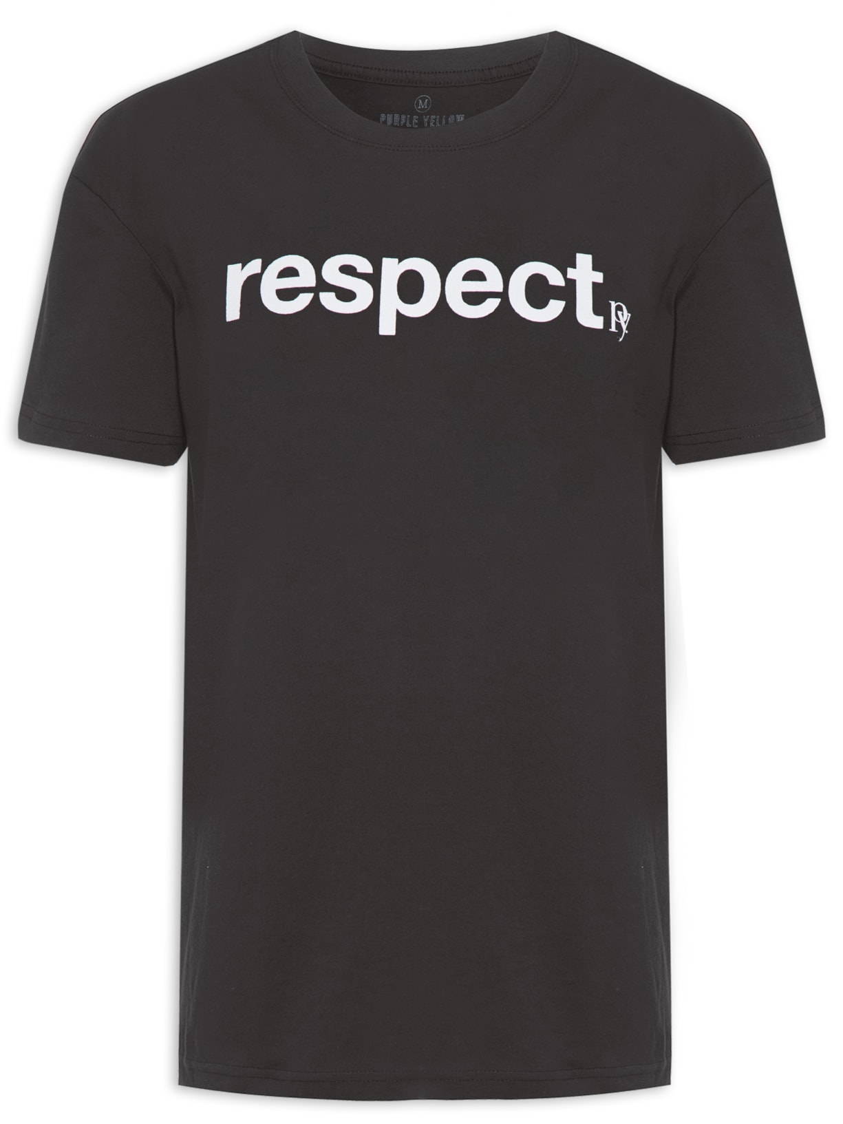 Camiseta Masculina Respect Preto Purple Yellow