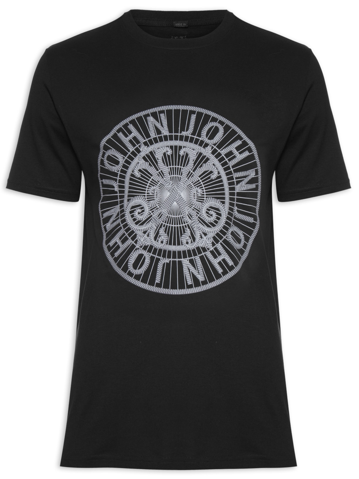 Camiseta Masculina Rg Fake Embroidery - Preto