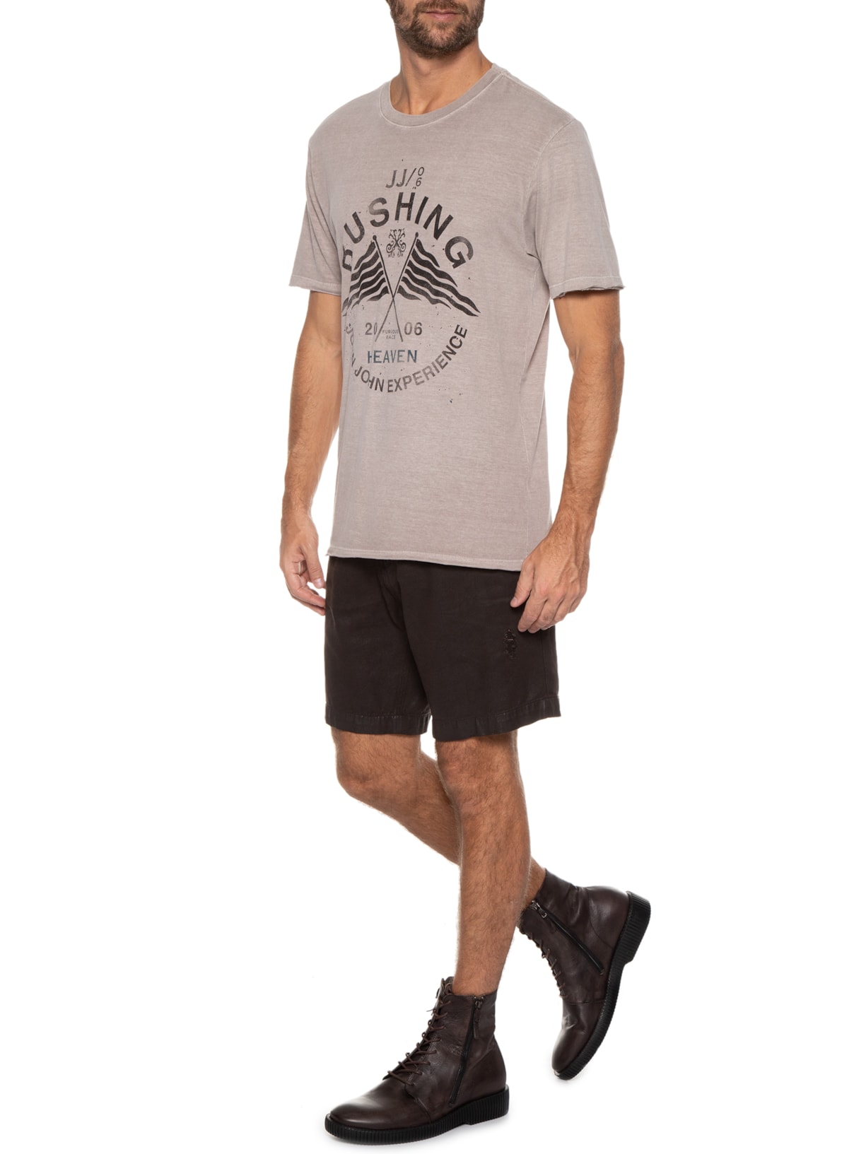 Camiseta Masculina Rg Jrushing Cinza John John