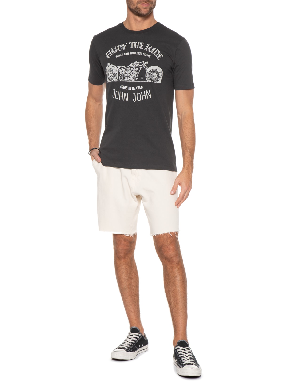Camiseta Masculina Rg Motor Rider Cinza John John