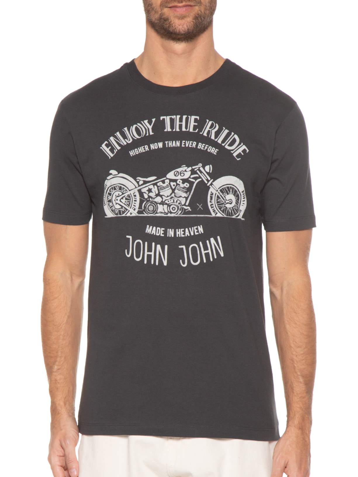 Camiseta Masculina Rg Motor Rider Cinza John John